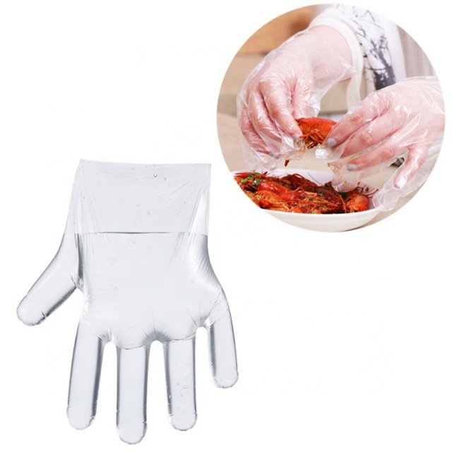 HDPE-Handschuh durchsichtige Kunststoff-Polyethylen-Einwegreinigung