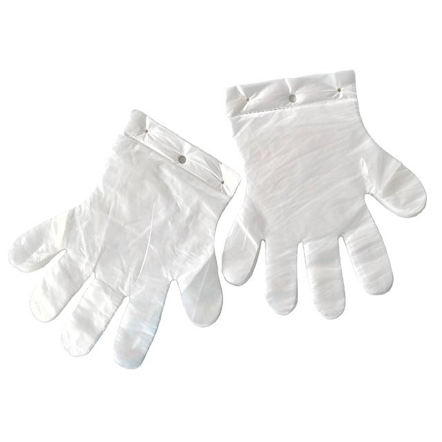 Aufhängeloch HDPE-Handschuh durchsichtige Kunststoff-Polyethylen-Einwegreinigung