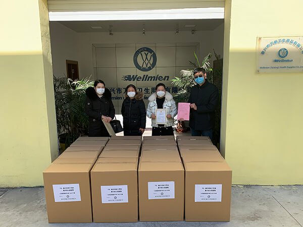 Februar 2020: Wellmien Health Supplies spendet Masken an das Volkskrankenhaus von Taixing